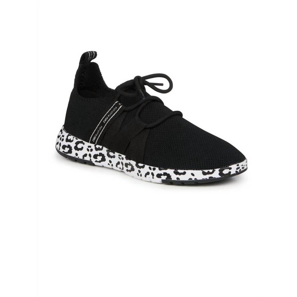 NEW EMU AUSTRALIA women's leura sneakers in black leopard